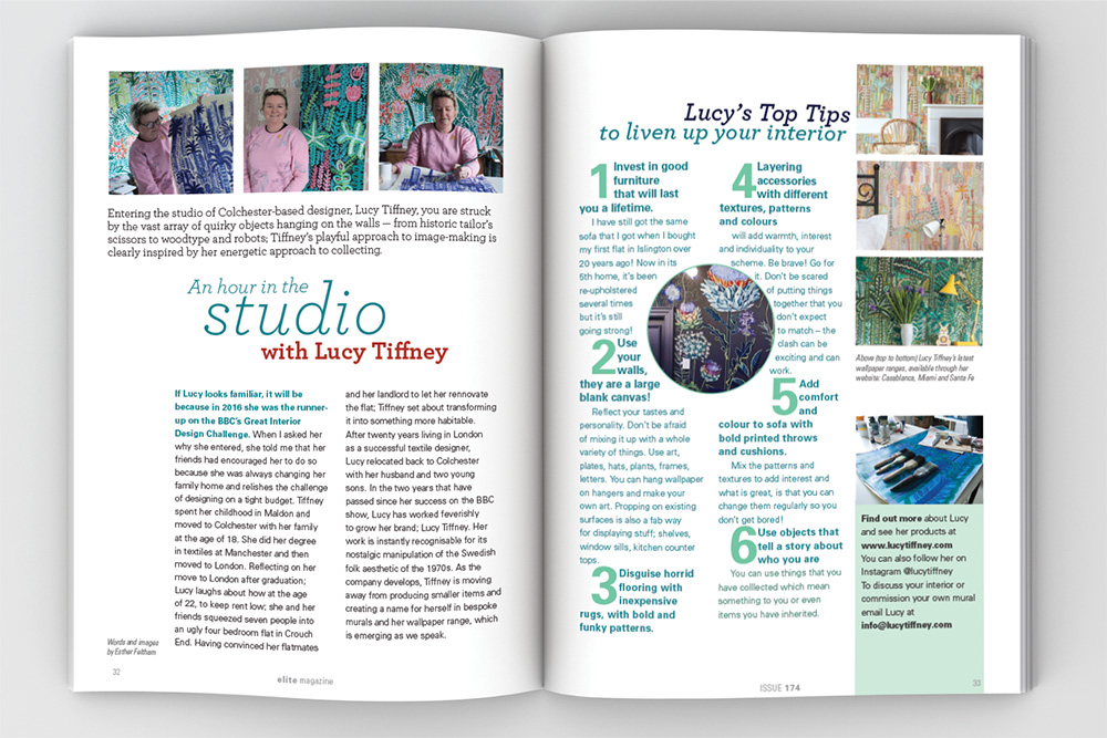 Internal spread for elite magazine
