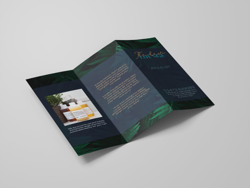 The Hair Lounge - Tri-fold brochure - hair salon services